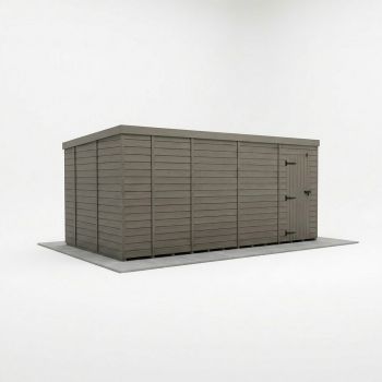17ft x 10ft Composite Pent Garden Shed Single Door No Windows - Composite - L518 x W305 x H210 cm - Grey