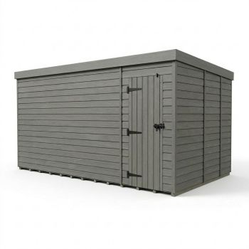 17ft x 9ft Composite Pent Garden Shed Single Door No Windows - Composite - L518 x W274 x H210 cm - Grey