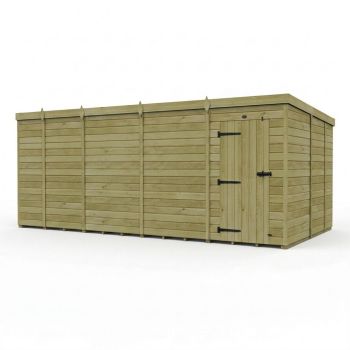 17ft x 9ft Pent Garden Shed Single Door No Windows - Pressure Treated Timber - L518 x W274 x H210 cm - Natural