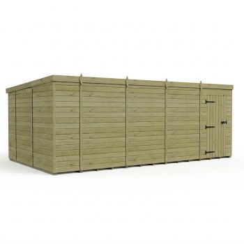 18ft x 10ft Pent Garden Shed Single Door No Windows - Pressure Treated Timber - L549 x W305 x H210 cm - Natural