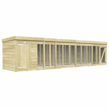 18ft x 4ft Dog Kennel and Run - Wood - L127 x W533 x H127 cm