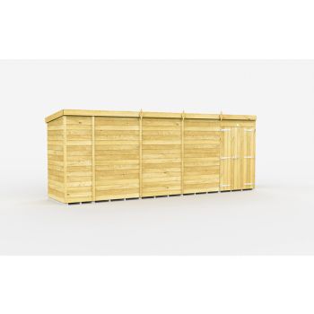 18 x 4 Feet Pent Shed - Double Door Without Windows - Wood - L118 x W533 x H201 cm