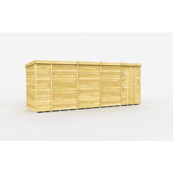 18 x 4 Feet Pent Shed - Single Door Without Windows - Wood - L118 x W533 x H201 cm