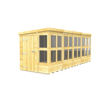 18 x 6 Feet Pent Potting Shed - Wood - L178 x W533 x H201 cm