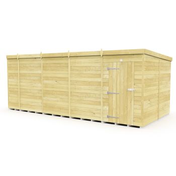 18 x 8 Feet Pent Shed - Single Door Without Windows - Wood - L231 x W533 x H201 cm