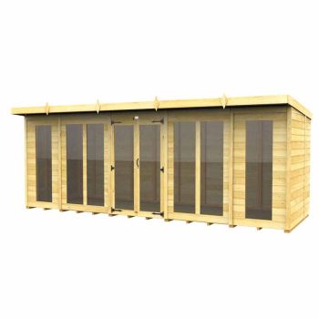 18ft x 8ft Pent Summer House (Full Height Window) - Wood - L231 x W533 x H201 cm