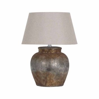 Castello Aged Table Lamp - Ceramic - L30 x W30 x H52 cm - Beige/Black/Stone