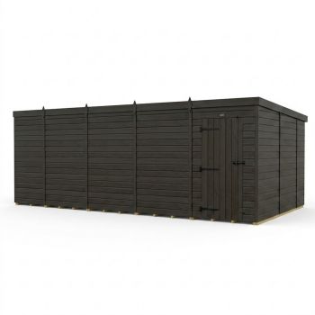 19ft x 10ft Composite Pent Garden Shed Single Door No Windows - Composite - L579 x W305 x H210 cm - Grey