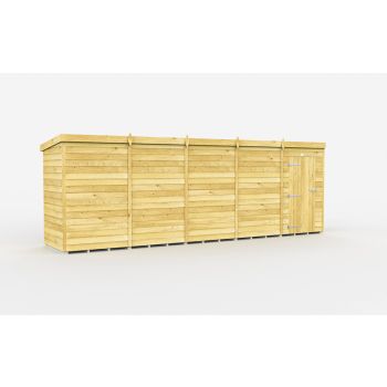 19 x 4 Feet Pent Shed - Single Door Without Windows - Wood - L118 x W560 x H201 cm