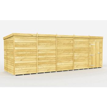 19 x 6 Feet Pent Shed - Single Door Without Windows - Wood - L178 x W560 x H201 cm