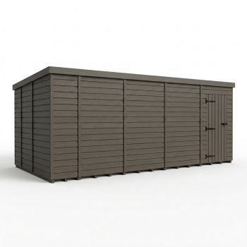 19ft x 9ft Composite Pent Garden Shed Single Door No Windows - Composite - L579 x W274 x H210 cm - Grey