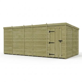 19ft x 9ft Pent Garden Shed Single Door No Windows - Pressure Treated Timber - L579 x W274 x H210 cm - Natural