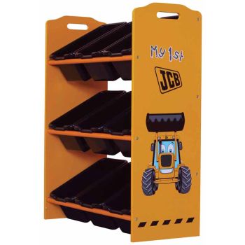 Kidsaw JCB 9 Bin Toy Box Storage Unit - MDF - L28 x W66 x H64 cm