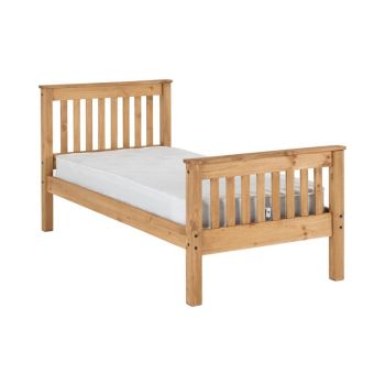 Monaco 3 Feet Bed High Foot End - L204 x W101.5 x H102.5 cm - Distressed Waxed Pine