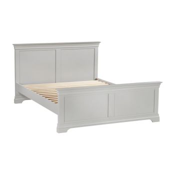 Bordeaux 5 Feet High End Bed Frame - L218 x W167 x H105 cm - Pebble Grey