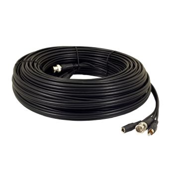 20M BNC Cable + DC Power with RCA Audio Connectors - Black