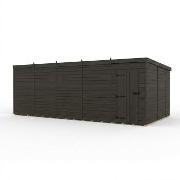 20ft x 10ft Composite Pent Garden Shed Single Door No Windows - Composite - L610 x W305 x H210 cm - Grey