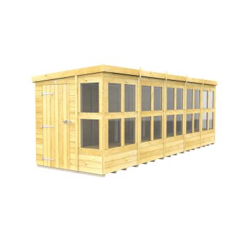 20 x 6 Feet Pent Potting Shed - Wood - L178 x W589 x H201 cm