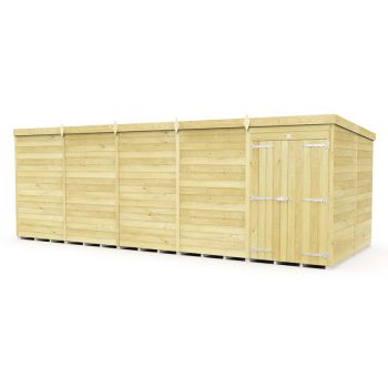 20 x 8 Feet Pent Shed - Double Door Without Windows - Wood - L231 x W589 x H201 cm