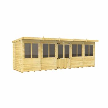 20ft x 8ft Pent Summer House - Wood - L231 x W589 x H201 cm