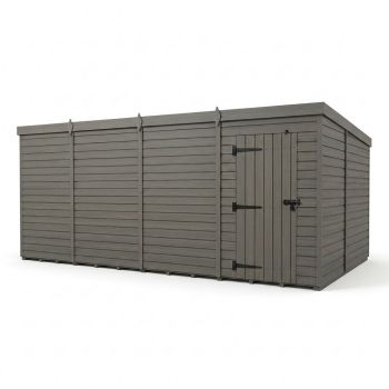 20ft x 9ft Composite Pent Garden Shed Single Door No Windows - Composite - L610 x W274 x H210 cm - Grey