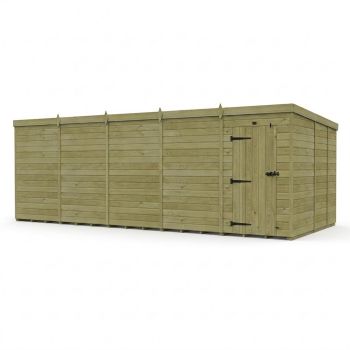 20ft x 9ft Pent Garden Shed Single Door No Windows - Pressure Treated Timber - L610 x W274 x H210 cm - Natural