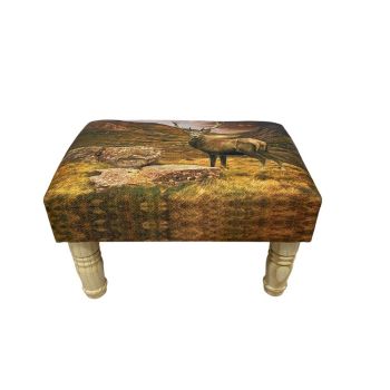 Stag Footstool - Linen - L25 x W45 x H28 cm
