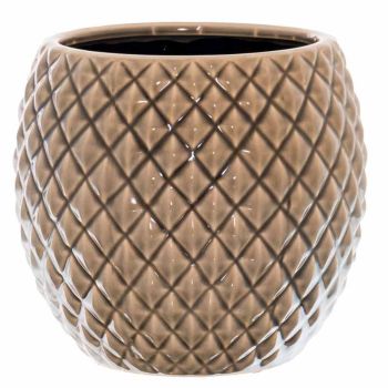 Seville Collection Diamond Planter - Ceramic - L19 x W19 x H20 cm - Grey