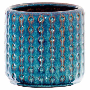 Seville Collection Planter - Ceramic - L17 x W17 x H16 cm - Indigo