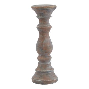 Siena Column Candle Holder - Ceramic - L11 x W11 x H30 cm - Brown