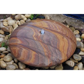 Rainbow UFO Pebble Fountain Water Feature with Pump, Light, Reservoir and Grid - 60cm Dia x 20cm H