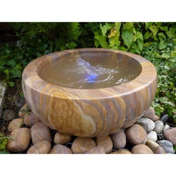 Rainbow Babbling URN Water Feature with Pump, Light, Reservoir and Grid - 50cm Dia x 25cm H
