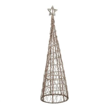Large Led Christmas Tree with Star - Wicker - L40 x W40 x H130 cm - Brown