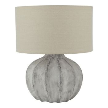 Darcy Flute Lamp - Ceramic - L31 x W31 x H34 cm - Stone/Antique White