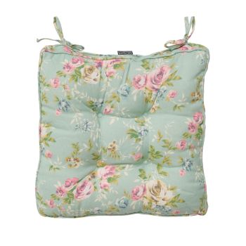 Box Seat Pad Vintage Rose - L45 x W45 x H5 cm - Green