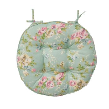 Round XL Seat Pad Vintage Rose - L45 x W45 x H8 cm - Green