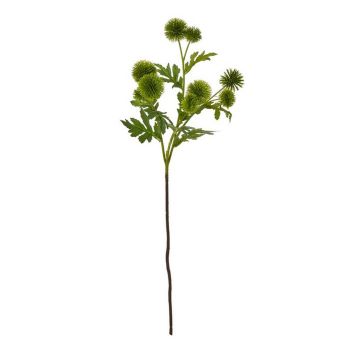 Globe Thistle Spray (Single Stem Flower) - Plastic - Height 56 cm - Green