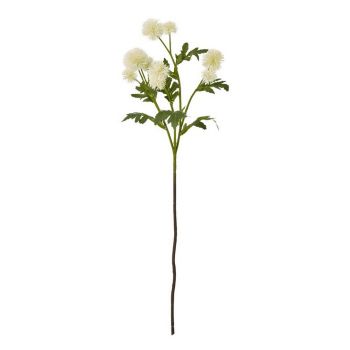 Globe Thistle Spray (Single Stem Flower) - Plastic - Height 56 cm - Cream