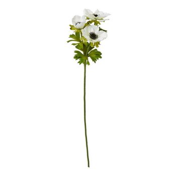 Anemone Spray (Single Stem Flower) - Plastic - Height 56 cm - White