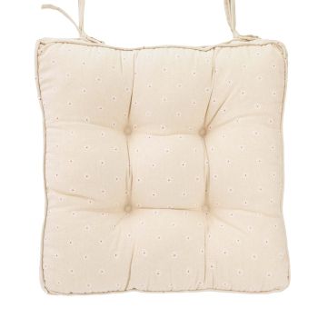 Box Seat Pad - Daisy - L45 x W45 x H5 cm - Ecru
