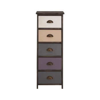 Urban Loft Five Drawers Chest - Wood - L28 x W35 x H91 cm - Assorted