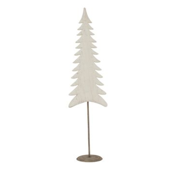 Large Whitewashed Tall Christmas Tree on Stand - Metal - L12 x W18 x H71 cm - White