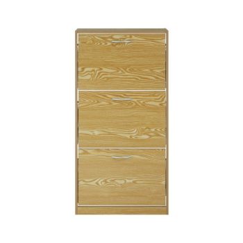 Three Tier Shoe Cabinet - Wood - L24 x W60 x H117 cm - Brown