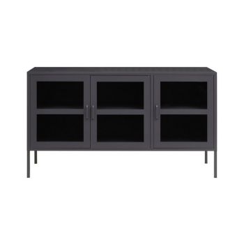 Acier Three Door Sideboard - Metal - L45 x W140 x H80 cm - Grey