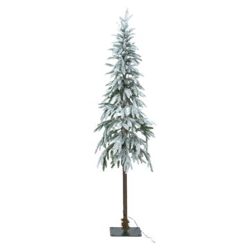 Large Snowy Woodland Pre-Lit 350 Led Christmas Tree - Plastic - L60 x W60 x H180 cm - White