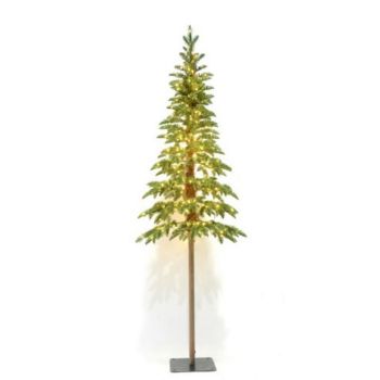 Large Green Woodland Pre-Lit 350 Led Christmas Tree - Plastic - L60 x W60 x H180 cm - Green