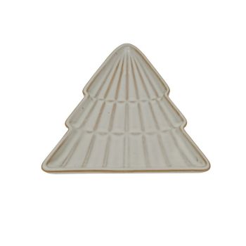 Large Alora Tree Dish Christmas Decoration - Ceramic - L16 x W19 x H2 cm - White