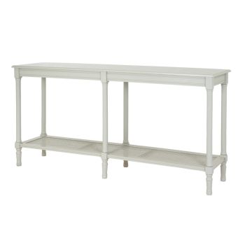 Belmont Rattan Collection Large Console Table - Wood - L40 x W160 x H80 cm - White