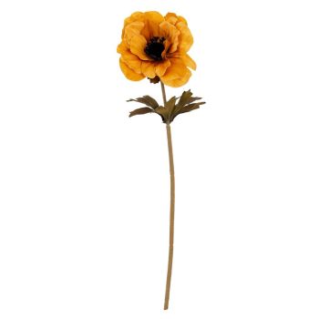 Orange Anemone Stem Artificial Flower - Plastic - L10 x W10 x H38 cm - Orange