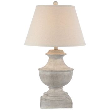 Montara Table Lamp with Linen Shade - Resin - L41 x W41 x H66 cm - White